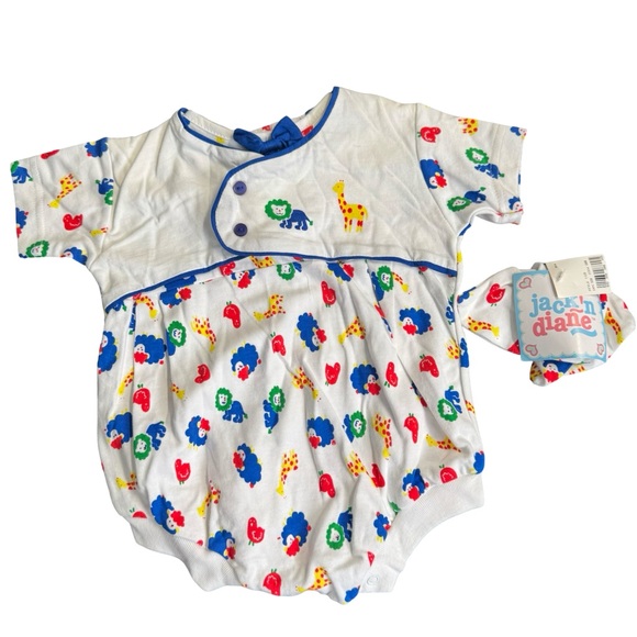 Jack & Diane Baby Romper with Animal Print - Picture 1 of 5